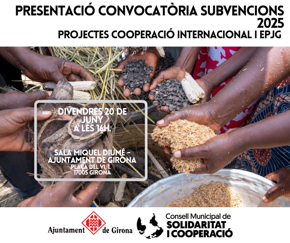 Sessió informativa: Convocatòria de subvencions per a projectes de cooperació internacional i educació per la justícia global
