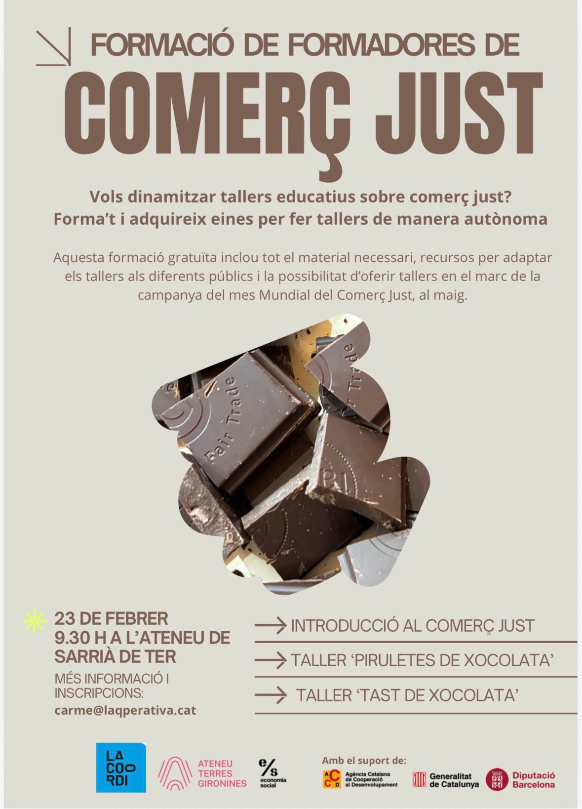 Formació de Tallerista en comerç just