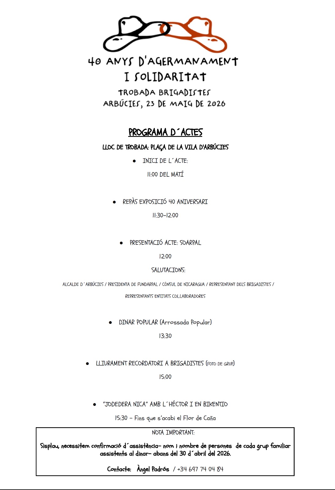 40 anys d'Agermanament i Solidaritat