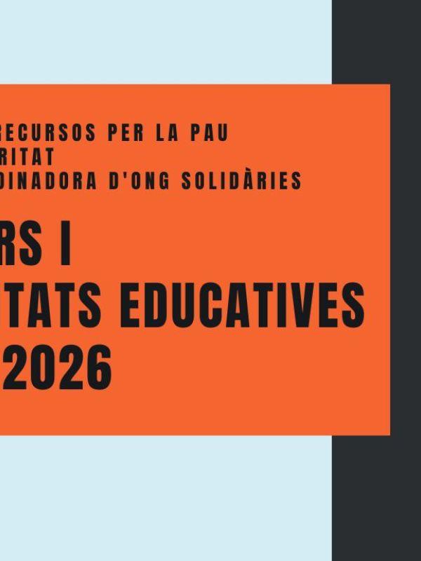Catàleg de tallers i activitats educatives del CeDRe. Curs 25-26