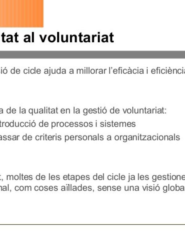 Bones pràctiques en la gestió del voluntariat 