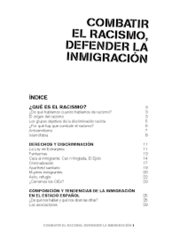 COMBATIR EL RACISMO, DEFENDER LA INMIGRACIÓN