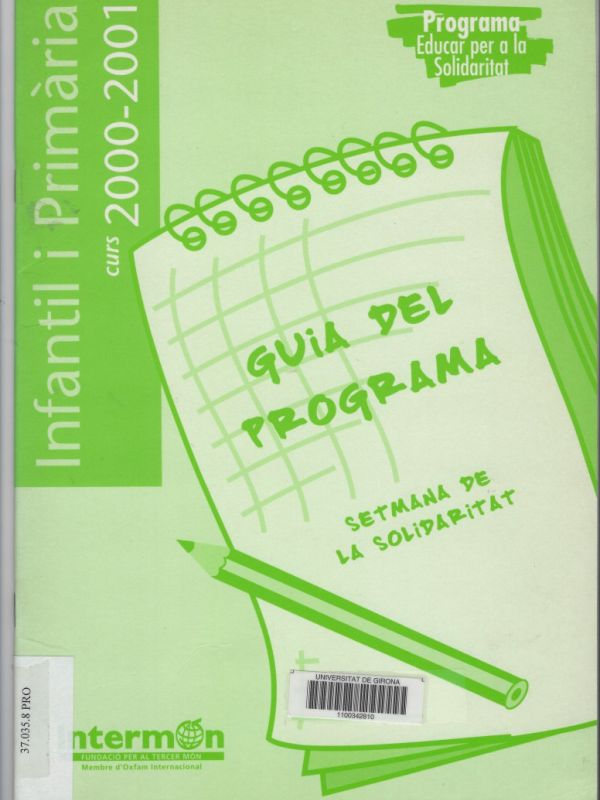 Programa Educar per a la solidaritat : infantil i primària curs 2000-2001 