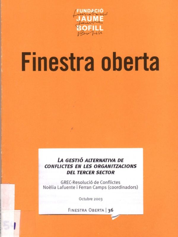 La Gestió alternativa de conflictes en les organitzacions del tercer sector