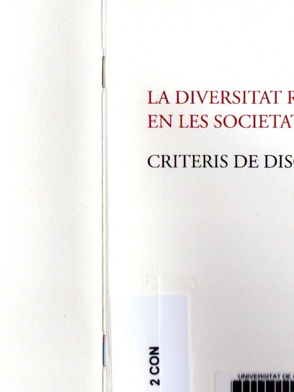 La Diversitat religiosa en les societats obertes : criteris de discerniment