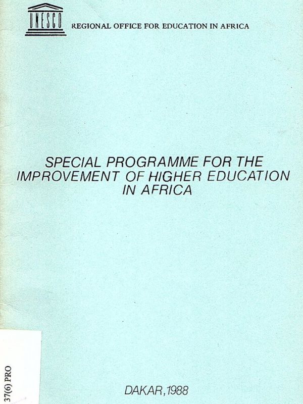 Special programme for the improvement of higher education in Africa